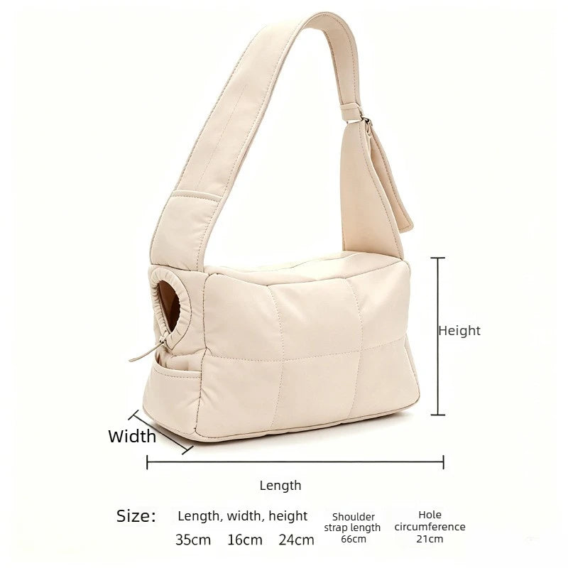New Pet Portable Travel Bag Fluffy Padded Cloud Slings Shoulder Bag Large Side Hole Space Outdoor Carrier for Small Cat Dog