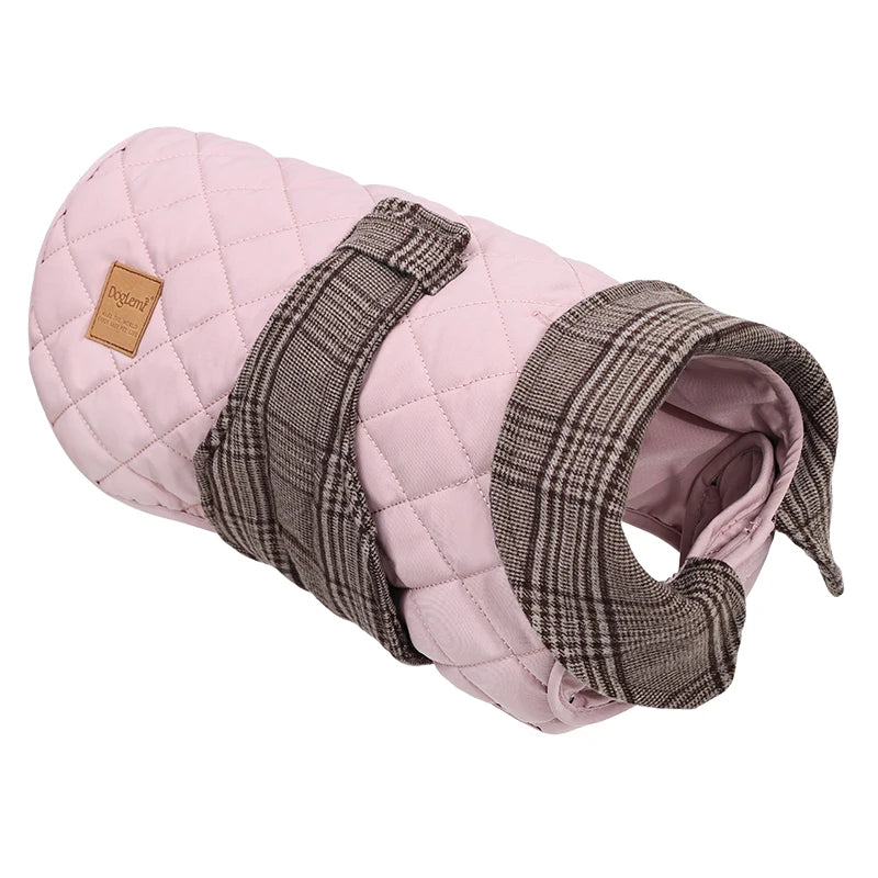 Autumn Winter Luxury Dog Clothes Warm Vintage Plaid Dog Coat Windproof Quilted Puppy Jacket for Small Large Dogs Pet Windbreaker