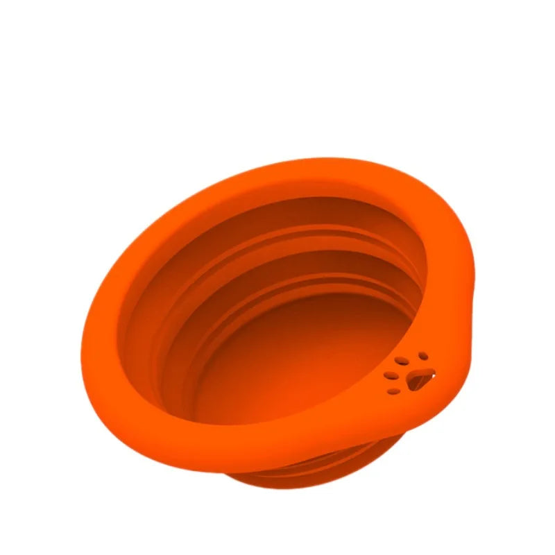 1/3PC Portable Collapsible Silicone Dog Cat Bowl Round Foldable Travel Food Water Bowl for Outdoor Feeding with Carabiner