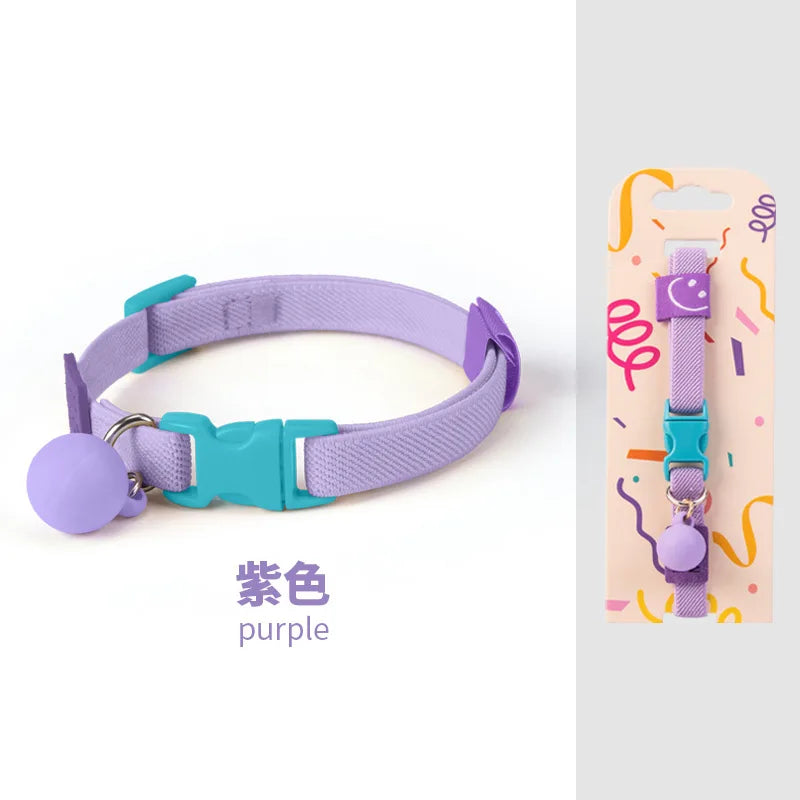 Reflective Cat Collar Adjustable Soft Pet Necklace Summer Fashion Accessory with Breakaway Clasp for Indoor Outdoor Cats