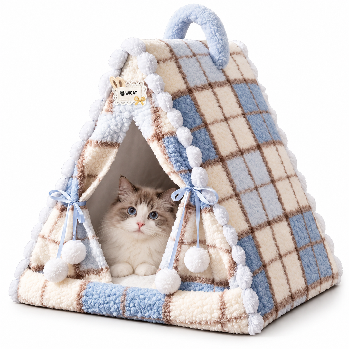 CozyCabin Plaid Fleece Pet Tent Bed