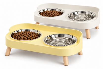 Chow Wow! Elevated Double Pet Bowl Set