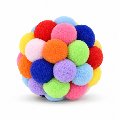 Whisker Pop Pom Ball – Colorful Interactive Cat Toy
