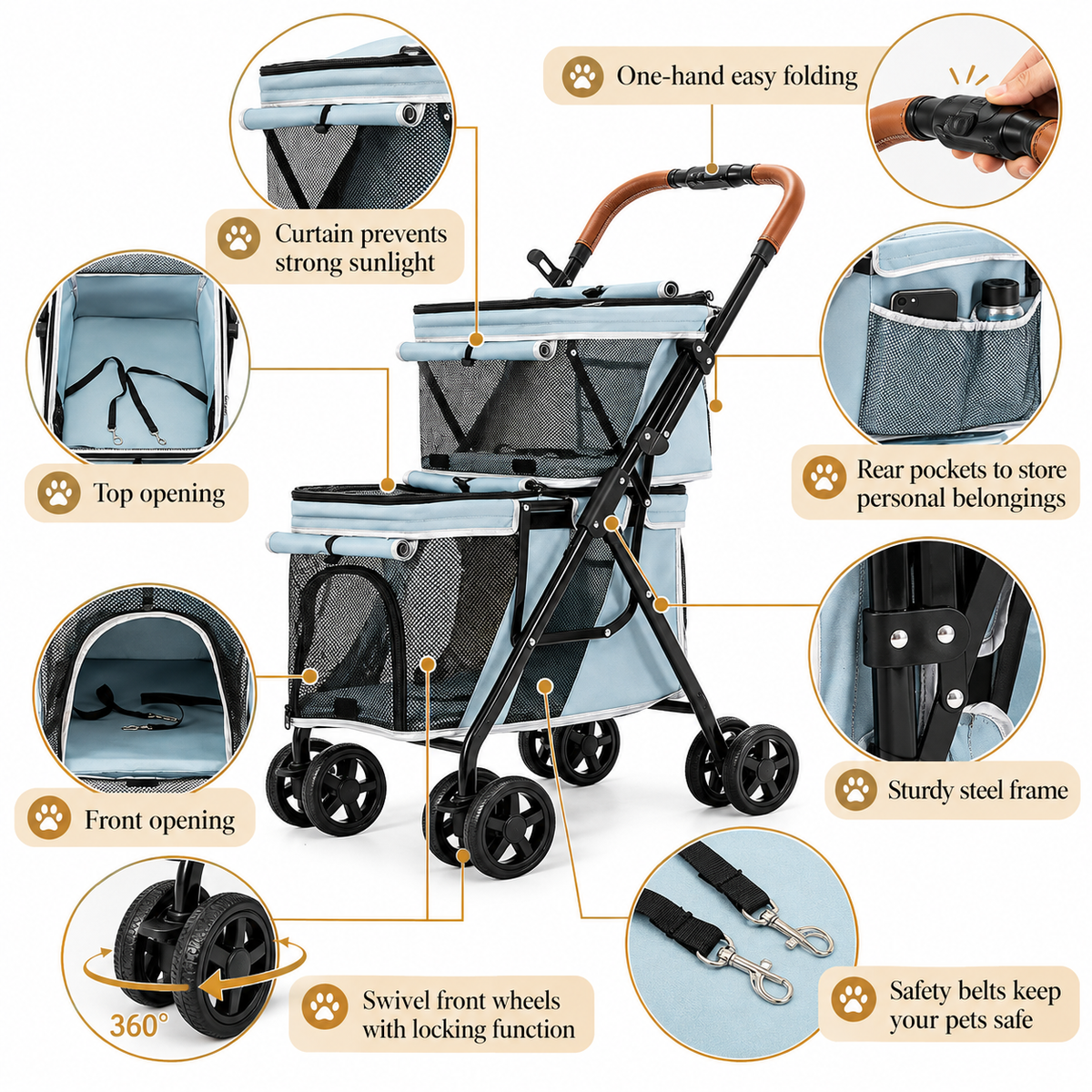 PawVoyage Duo — Double-Decker Pet Stroller