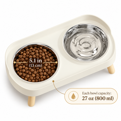 Chow Wow! Elevated Double Pet Bowl Set