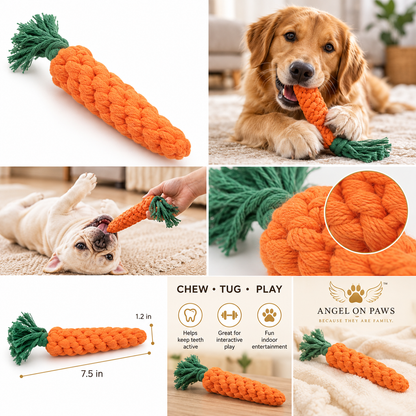 Carrot Crunch Rope Toy – Cotton Chew & Play Toy