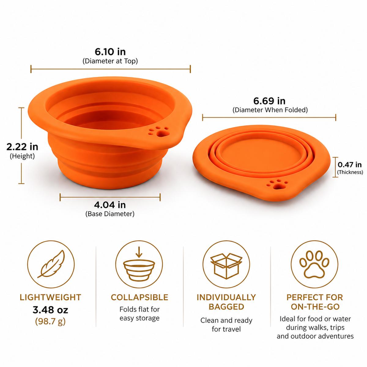 Pawcket Pop Collapsible Travel Pet Bowl