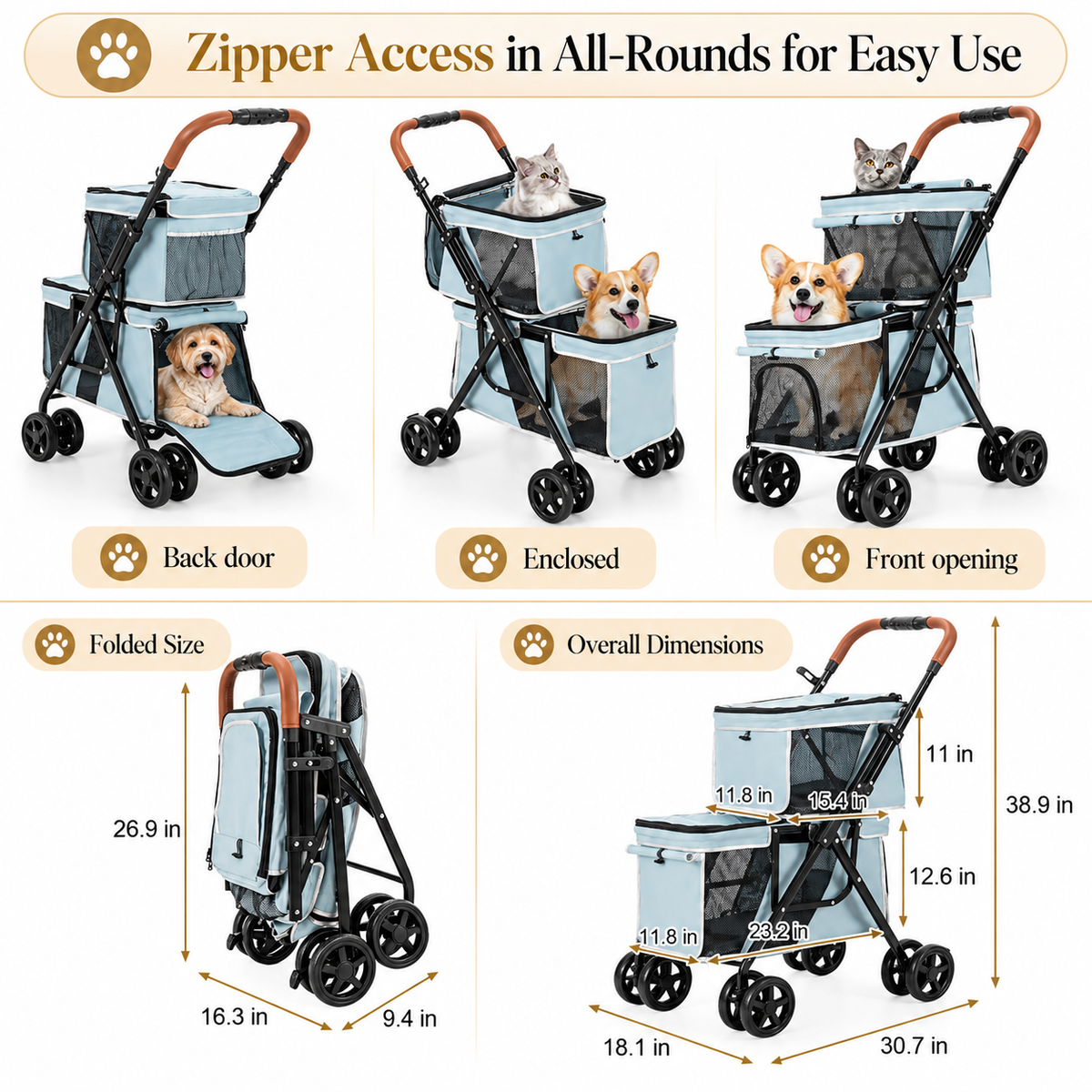PawVoyage Duo — Double-Decker Pet Stroller