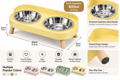 Chow Wow! Elevated Double Pet Bowl Set