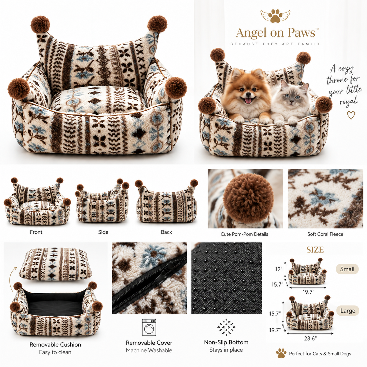 Crown & Cuddle™ Pet Sofa Bed