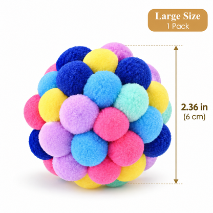 Whisker Pop Pom Ball – Colorful Interactive Cat Toy