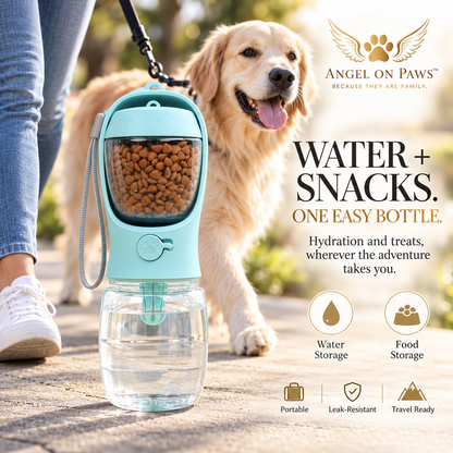 Sip & Snack Travel Bottle — Portable Pet Water & Food Dispenser