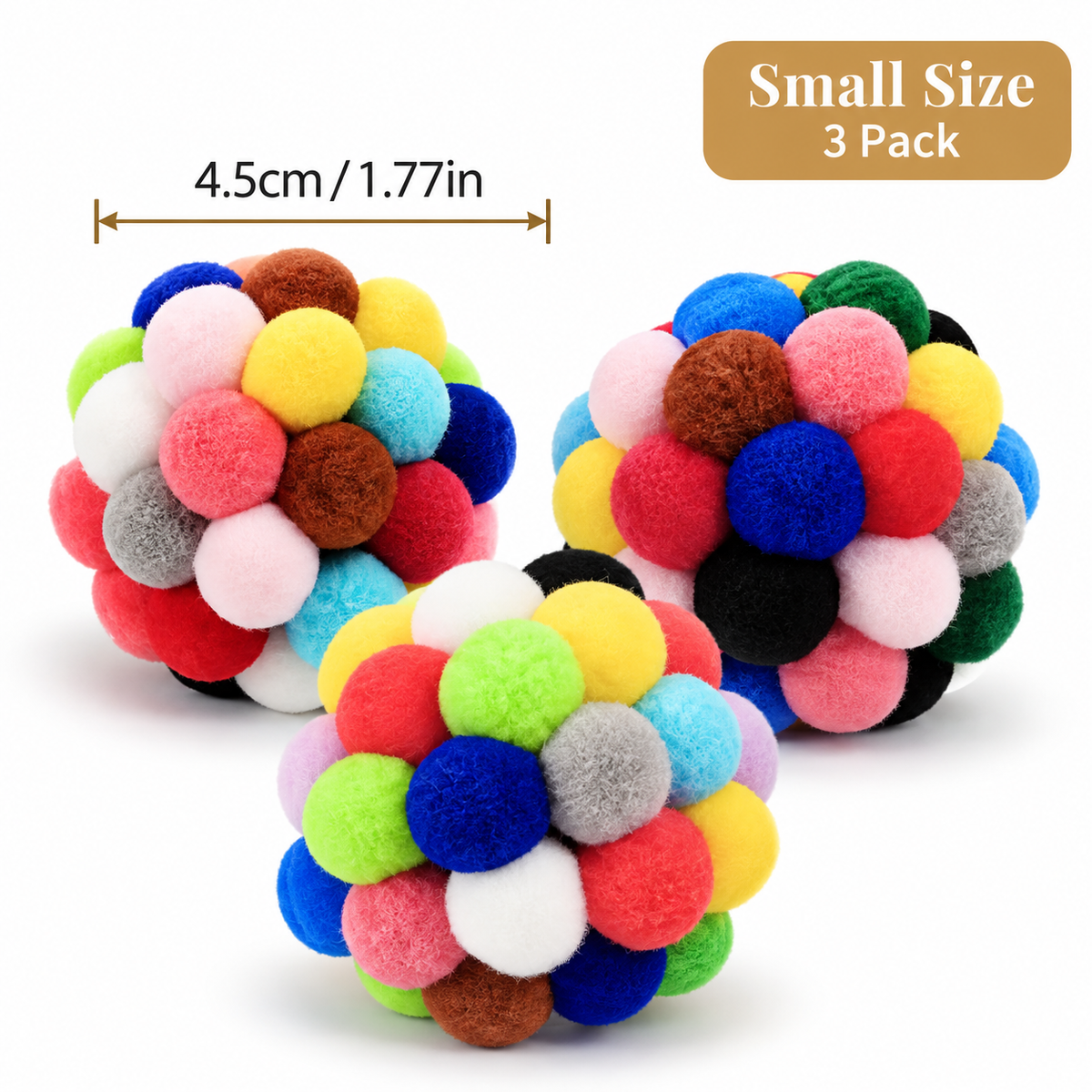 Whisker Pop Pom Ball – Colorful Interactive Cat Toy