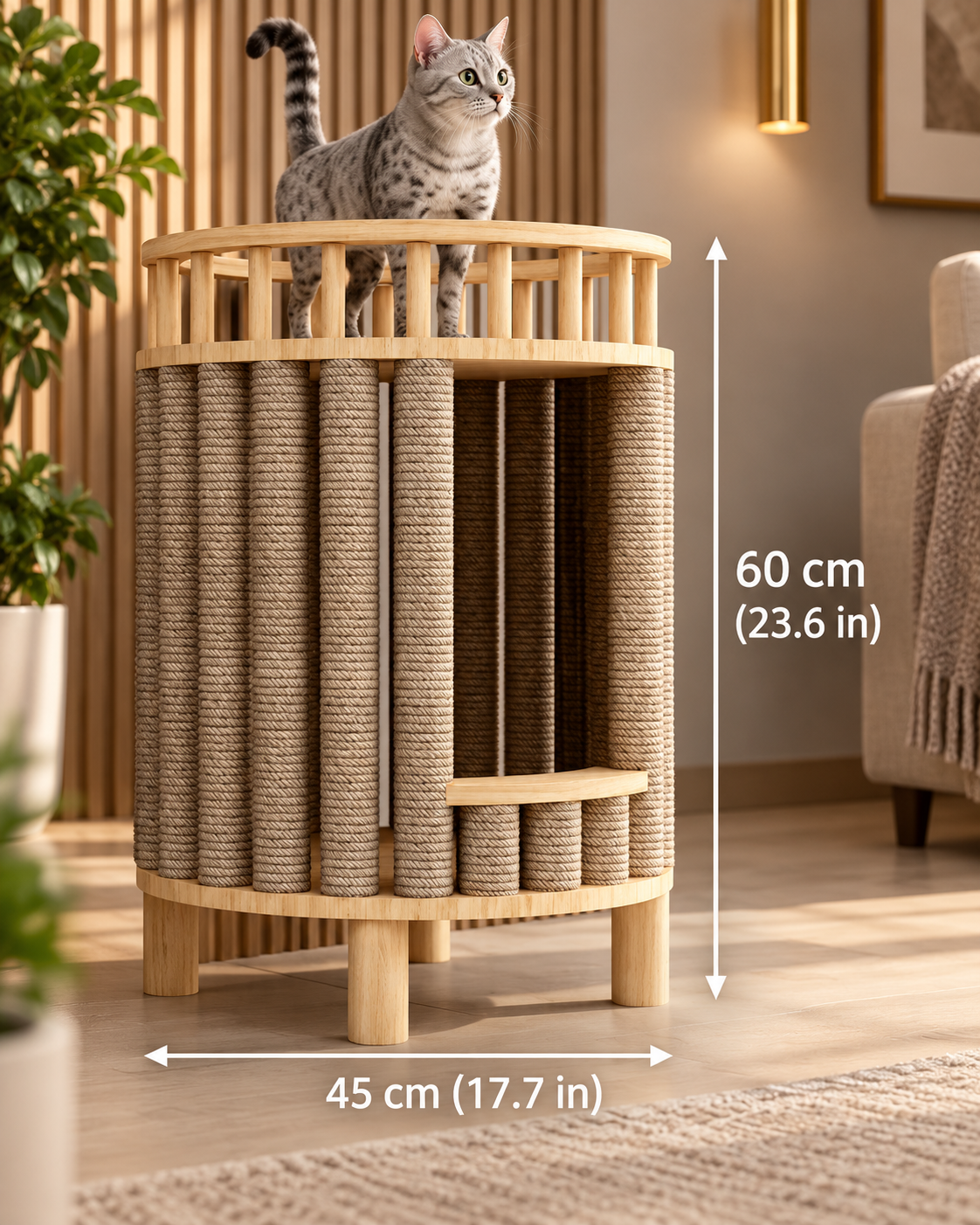 Whiskerwood Haven – Solid Pine Cat Tree Tower