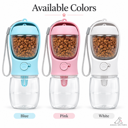 Sip & Snack Travel Bottle — Portable Pet Water & Food Dispenser
