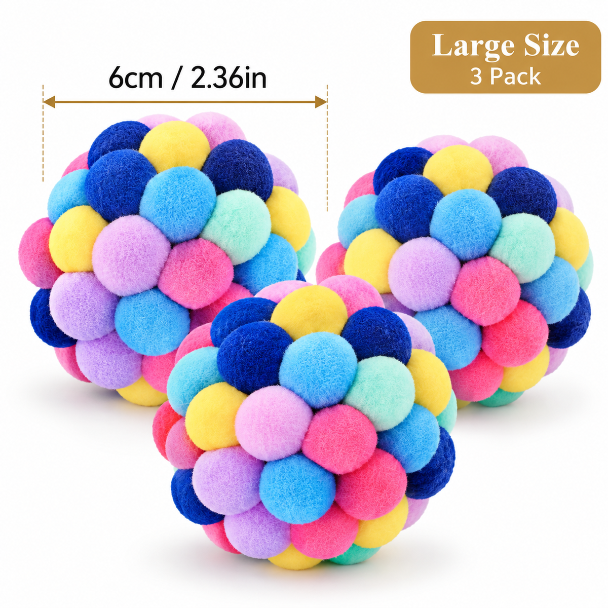 Whisker Pop Pom Ball – Colorful Interactive Cat Toy
