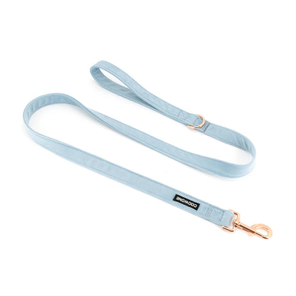 COLLARLOGO Adjustable No Pull Dog Vest Harness Soft Mesh Padded Blue Corduroy Pet Puppy Leash Collar Poop Bag Dispenser