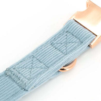 COLLARLOGO Adjustable No Pull Dog Vest Harness Soft Mesh Padded Blue Corduroy Pet Puppy Leash Collar Poop Bag Dispenser