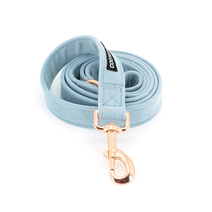 COLLARLOGO Adjustable No Pull Dog Vest Harness Soft Mesh Padded Blue Corduroy Pet Puppy Leash Collar Poop Bag Dispenser