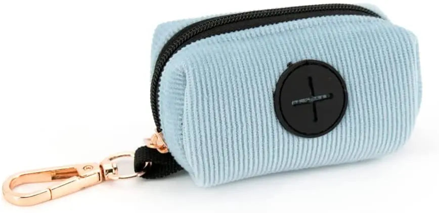COLLARLOGO Adjustable No Pull Dog Vest Harness Soft Mesh Padded Blue Corduroy Pet Puppy Leash Collar Poop Bag Dispenser