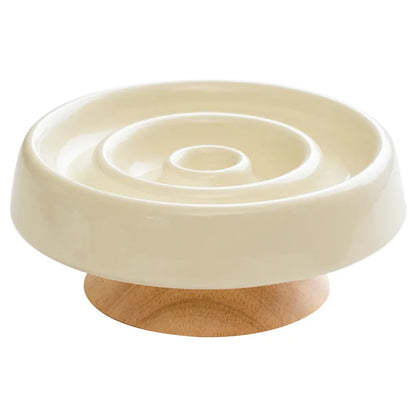 New Ceramic Cat Slow Food Bowl Anti‑choking Feeding Dish Small Dog Food Bowl Non‑slip Pet Supply Accessories For Puppy Kitten