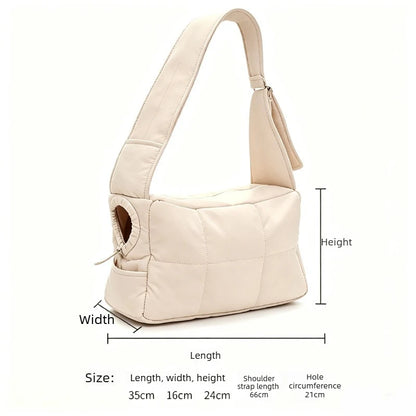 New Pet Portable Travel Bag Fluffy Padded Cloud Slings Shoulder Bag Large Side Hole Space Outdoor Carrier for Small Cat Dog