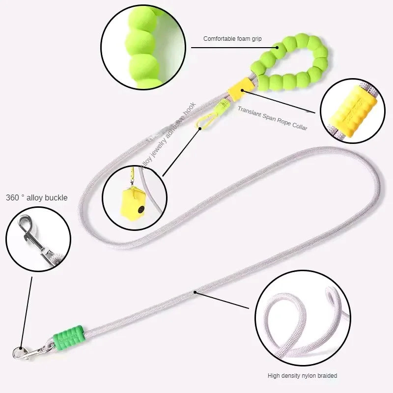 Dopamine Colorful No Pull Anti Explosion Impact Dog Leash Heavy Duty Shock Absorb Training Outdoor Walking Rope For Large Dogs