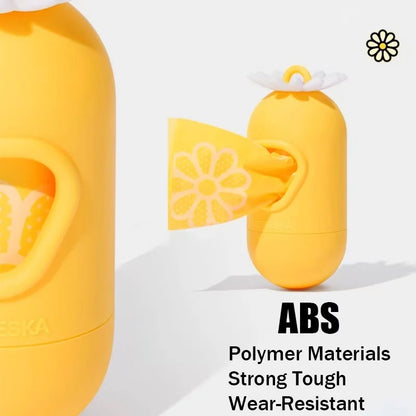 Flower Capsule Dog Poop Bag Dispenser Set Scented Portable Outdoor Walking Pet Waste Bag Holder For Dog Cat Litter Garbage Clean