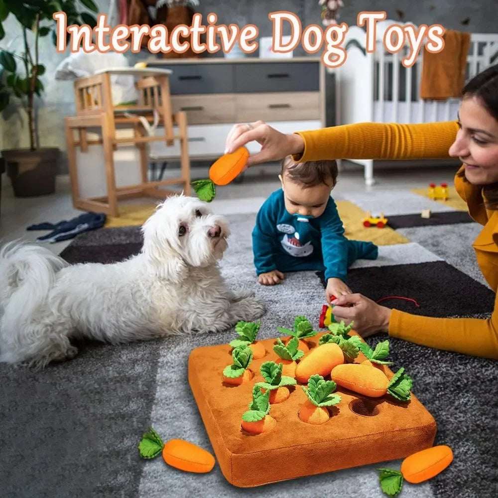 Carrot Snuffle Mat for Dogs Cats Puzzle Toy with Carrots for Small Medium Large Interactive Pet Stress Relief Dogs Chew Toys