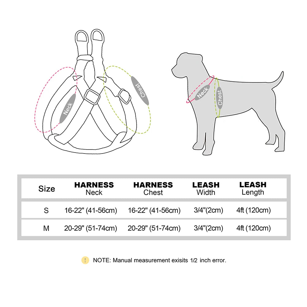 Personalized Dog Harness and Leash Set PU Leather Dogs Harness Free Engraved ID Buckle for Small Medium Large Dogs Pitbull Pug