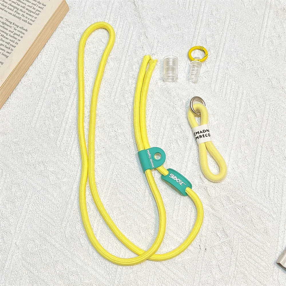Colorful Braided Phone Crossbody Lanyard Universal Anti-lost Phone Strap with Tether Tab for All Smartphones Retro Fresh Style