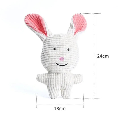 Cute Plush Toys Squeak Pet Cow Rabbit Animal Plush Toy Dog Chew Squeaky Whistling Involved Squirrel Dog Toys