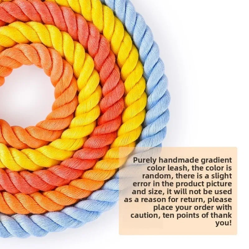 Loudik Woven Cotton Rope Pet Dog Traction Rope Collar Set Dog Rope Medium and Large Dog Pet Supplies Outgoing Puppy Accessories