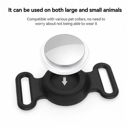 Smart Pet Tracker Tag with Collar Holder Waterproof GPS Cat Dog Finder Compatible with Apple Find My No Fee for iOS