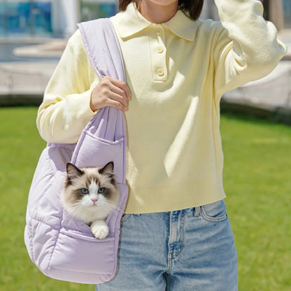 New Pet Portable Travel Bag Fluffy Padded Cloud Slings Shoulder Bag Large Side Hole Space Outdoor Carrier for Small Cat Dog