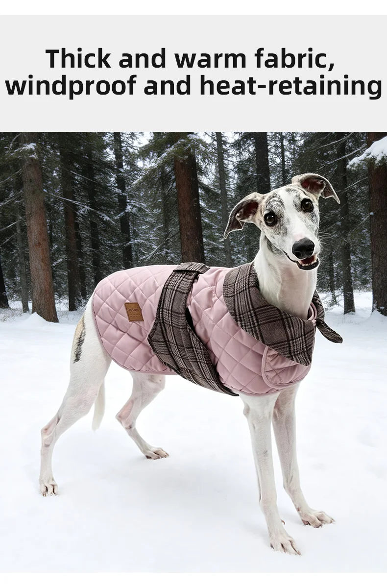 Autumn Winter Luxury Dog Clothes Warm Vintage Plaid Dog Coat Windproof Quilted Puppy Jacket for Small Large Dogs Pet Windbreaker