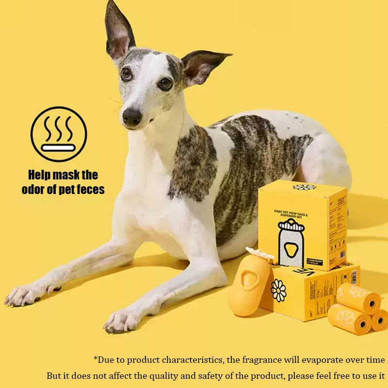 Flower Capsule Dog Poop Bag Dispenser Set Scented Portable Outdoor Walking Pet Waste Bag Holder For Dog Cat Litter Garbage Clean