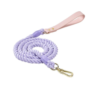 Wholesale Handmade Woven Colorful Pet Dog Leash Set Leather Dog Collar Supplies Cross-Border