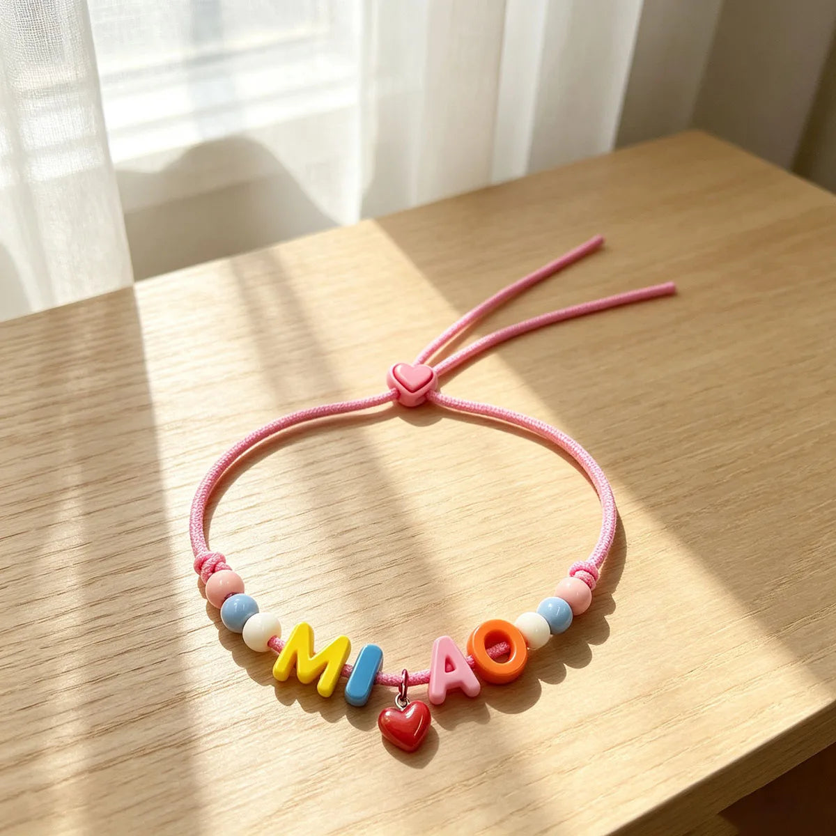 1pc Customized Acrylic Colorful Letter Pet Beaded Necklace Love Pendant Pet Jewelry Customizable Pet Name Souvenir Universal for