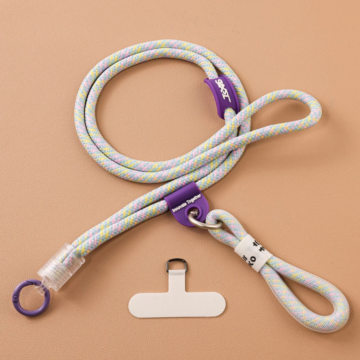 Colorful Braided Phone Crossbody Lanyard Universal Anti-lost Phone Strap with Tether Tab for All Smartphones Retro Fresh Style