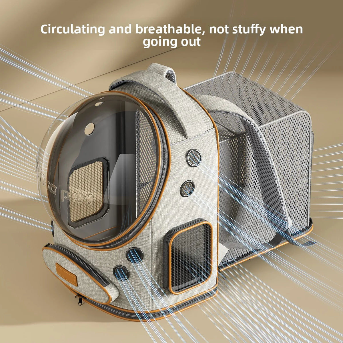 Large Pet Trolley Suitcase for Cats Dogs, Space Capsule Backpack for Outdoor Travel, Pet Accessory
