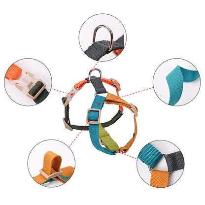 H-shaped Dog Harness,adjustable Explosion-proof Punching Dog Harness for Small Medium and Large Dogs for Training and Running