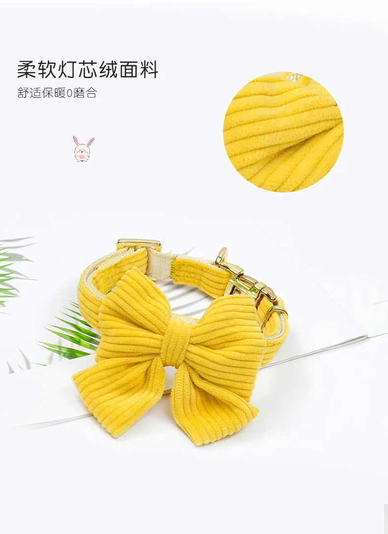 Dog Leash Chest Harness Collar Corduroy Pet Set New Small Pet Dog Harness Set  dog accessories for small dogs