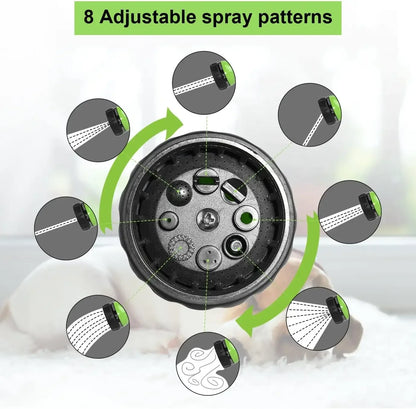 8 in 1 High Pressure Foam Pet Shower Gun Adjustable Hose Nozzle Multifunctional Tool for Dog Cat Bath Garden Vehicle Washing