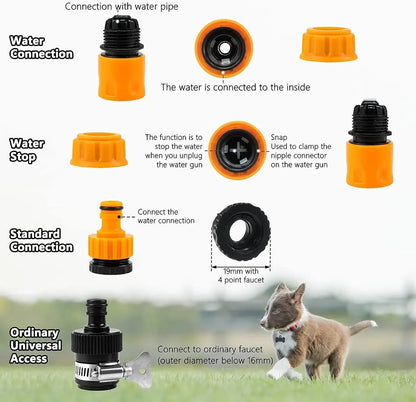8 in 1 High Pressure Foam Pet Shower Gun Adjustable Hose Nozzle Multifunctional Tool for Dog Cat Bath Garden Vehicle Washing