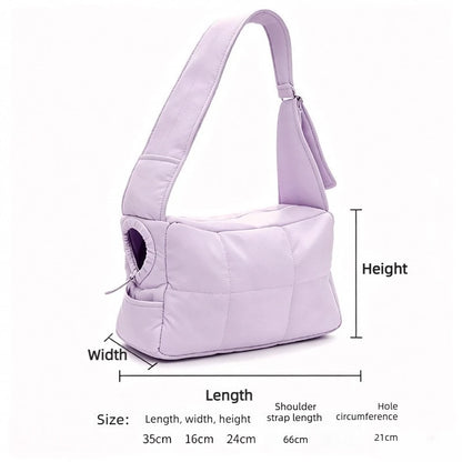New Pet Portable Travel Bag Fluffy Padded Cloud Slings Shoulder Bag Large Side Hole Space Outdoor Carrier for Small Cat Dog