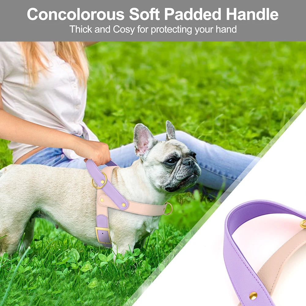 Leather Dog Harness No Pull Dogs Harnesses Vest Soft Pet Walking Training Vests Strong For Small Medium Large Dogs Pug Pitbull