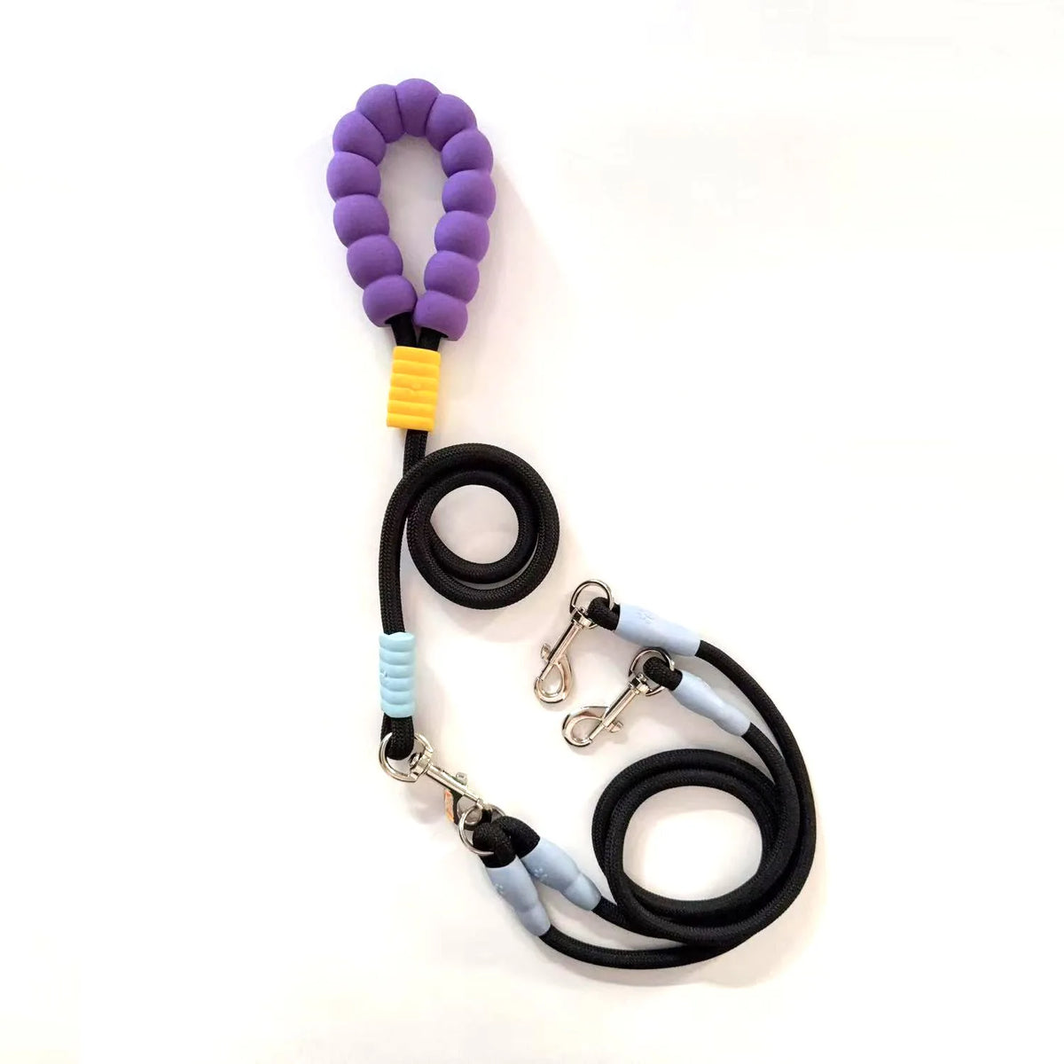 Double Dog Leash with Bungee - Dopamine Color Anti-Pull Dual Pet Lead for Two Dogs, Outdoor Pet Leash for Small Medium Dogs