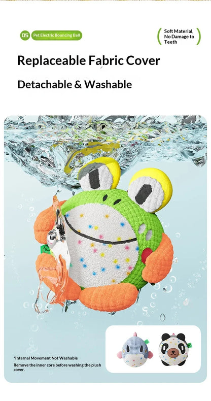 Kawaii Interactive Dog Toy Electric Plush Jumping Ball Squeaky Bite Resistant Self Entertaining Boredom Relief For Cute Dogs