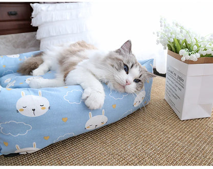 Cat Bed Pet Pad Grid Simple Design for Small Medium Dogs Sleeping Beds Cats Durable Mat Removable Mat Pet Supplies